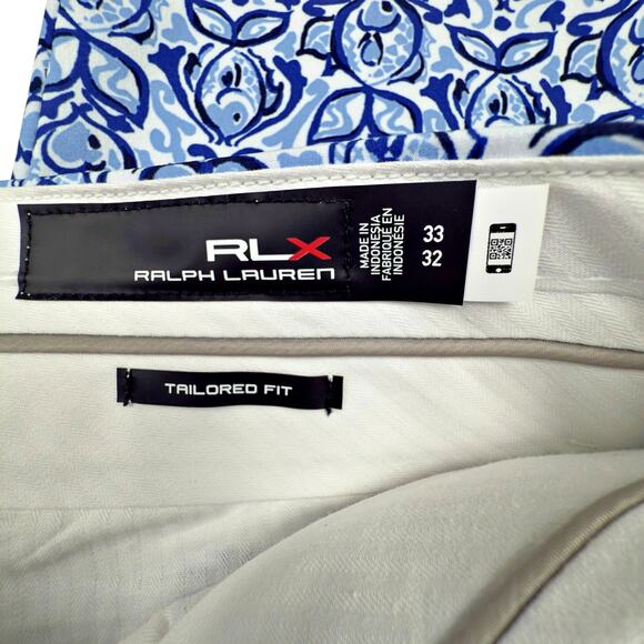 RLX Ralph Lauren Performance Water Repel Golf Tailored Pants Fish Print 33x32 - Picture 5 of 6
